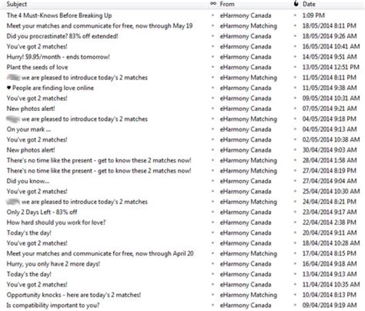 Does eHarmony send spam emails?