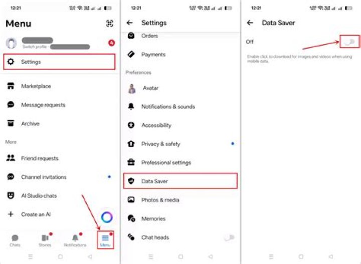 How do I stop messenger from using data?